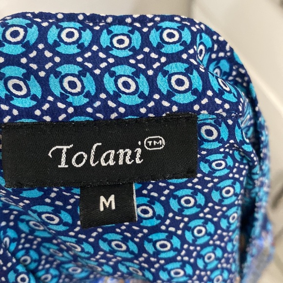 TOLANI SILK PRINT TUNIC STYLE DRESS MEDIUM - Picture 15 of 16